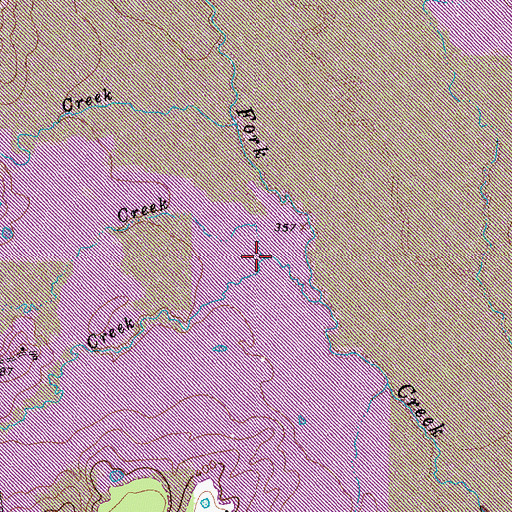 Topographic Map of Williams Creek, TX
