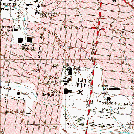 Topographic Map of Williams School, TX