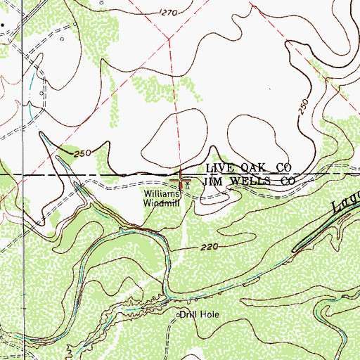 Topographic Map of Williams Windmill, TX