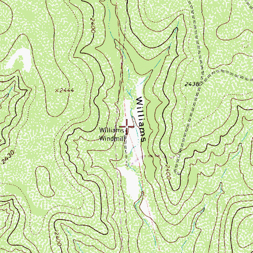 Topographic Map of Williams Windmill, TX
