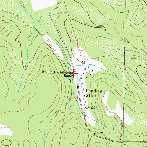Topographic Map of Willie B Whitehead Ranch, TX