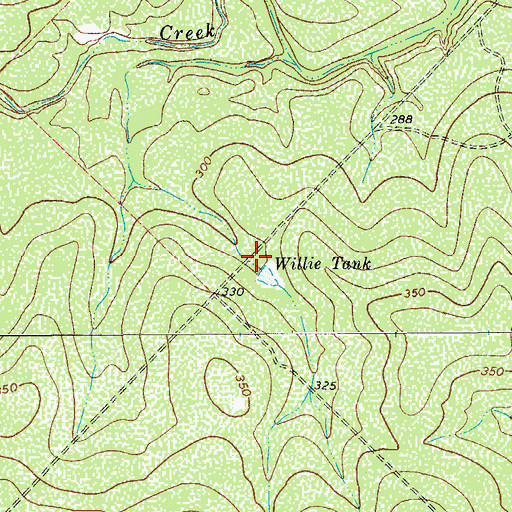 Topographic Map of Willie Tank, TX