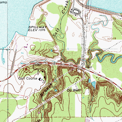 Topographic Map of Willow Branch, TX