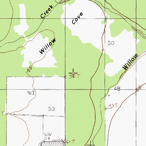 Topographic Map of Willow Cove, TX