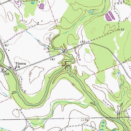 Topographic Map of Willow Creek, TX