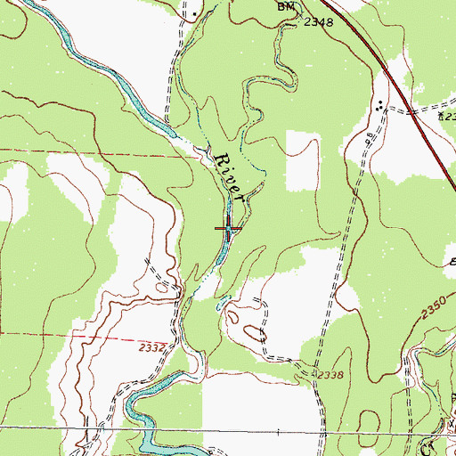 Topographic Map of Willow Creek, TX
