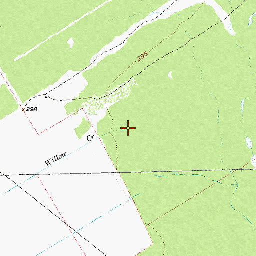 Topographic Map of Willow Creek, TX