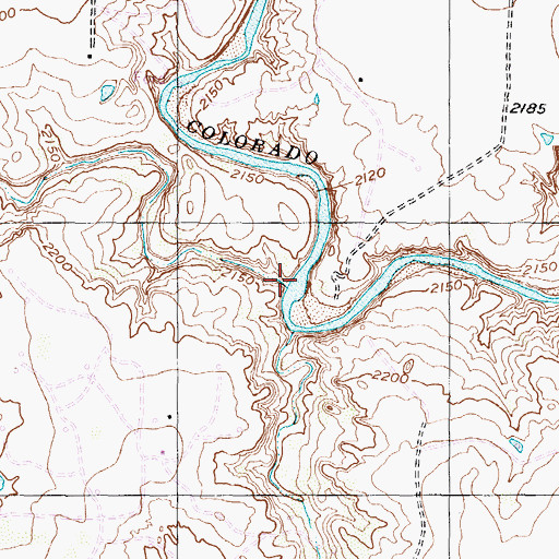 Topographic Map of Willow Creek, TX