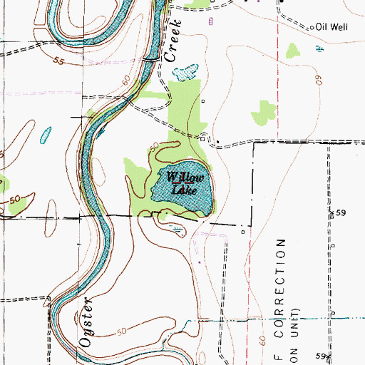 Topographic Map of Willow Lake, TX
