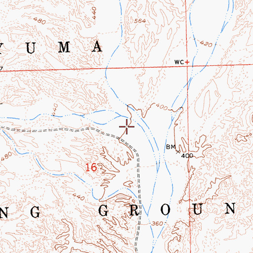 Topographic Map of West Fork Yuma Wash, AZ