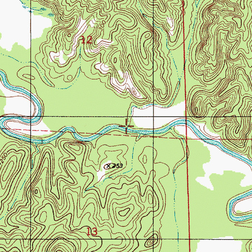 Topographic Map of Ishams Creek, AL