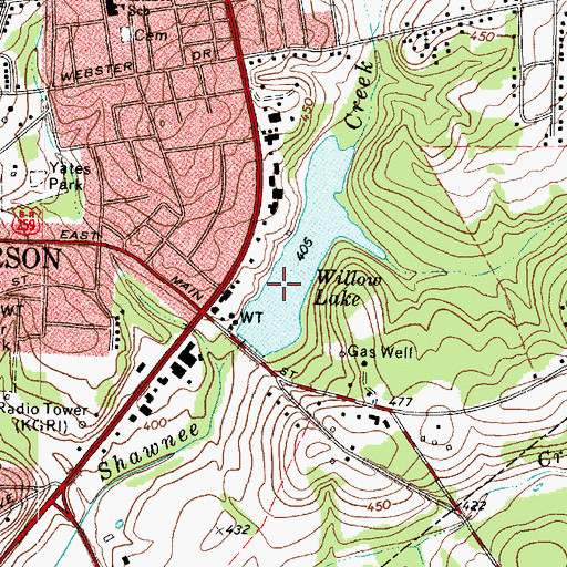 Topographic Map of Willow Lake, TX