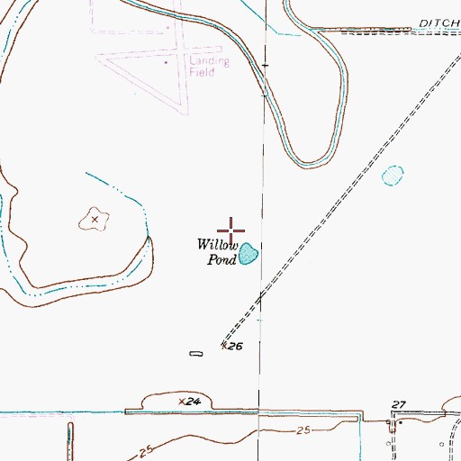 Topographic Map of Willow Pond, TX