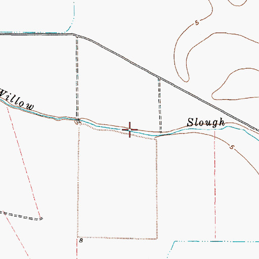 Topographic Map of Willow Slough, TX