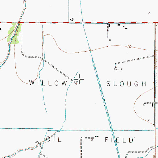 Topographic Map of Willow Slough Oil Field, TX