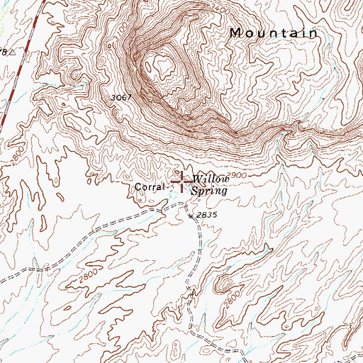 Topographic Map of Willow Spring, TX
