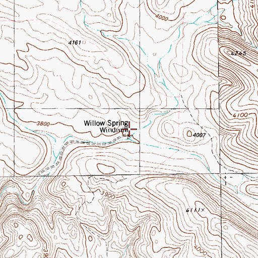 Topographic Map of Willow Spring, TX