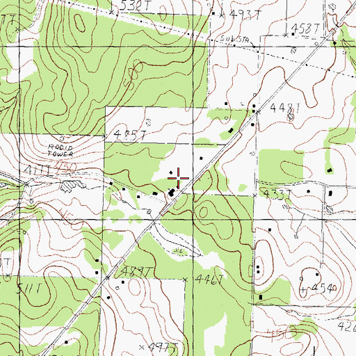 Topographic Map of Willow Springs Church, TX