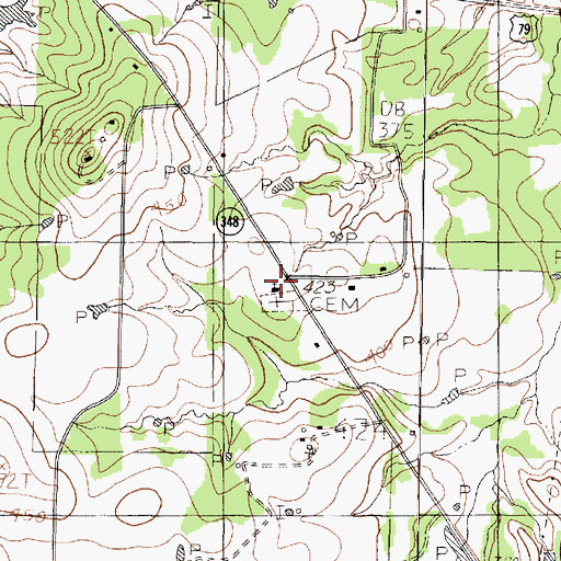 Topographic Map of Willow Springs Church, TX