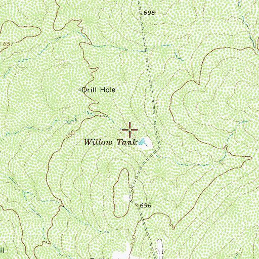 Topographic Map of Willow Tank, TX