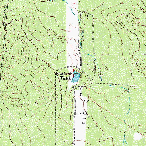 Topographic Map of Willow Tank, TX