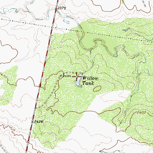 Topographic Map of Willow Tank, TX