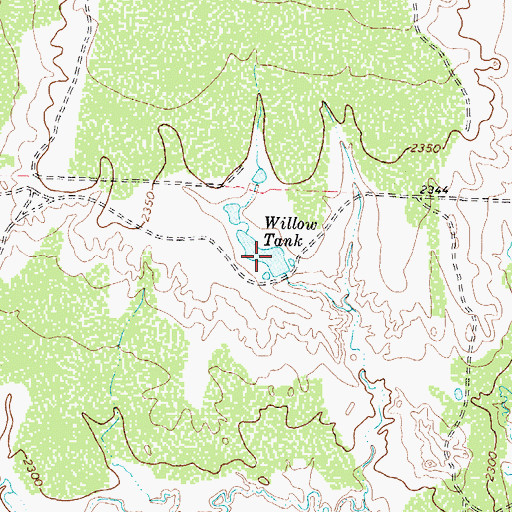 Topographic Map of Willow Tank, TX