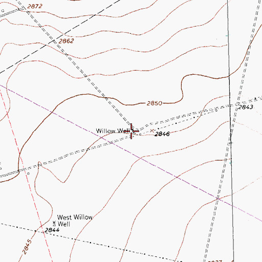 Topographic Map of Willow Well, TX