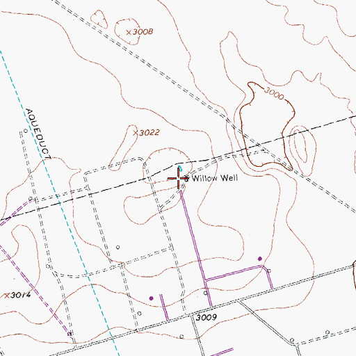 Topographic Map of Willow Well, TX