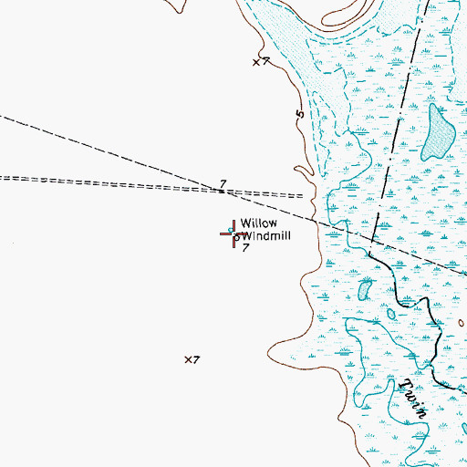 Topographic Map of Willow Windmill, TX