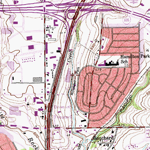 Topographic Map of Willowdell Park Site, TX