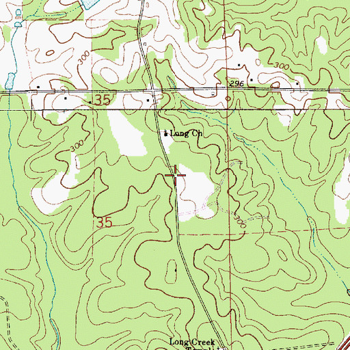 Topographic Map of Long Creek School (historical), AL
