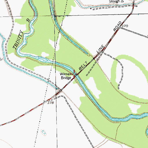 Topographic Map of Wilmer Bridge, TX