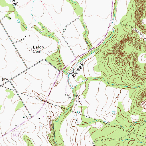 Topographic Map of Wilson Branch, TX