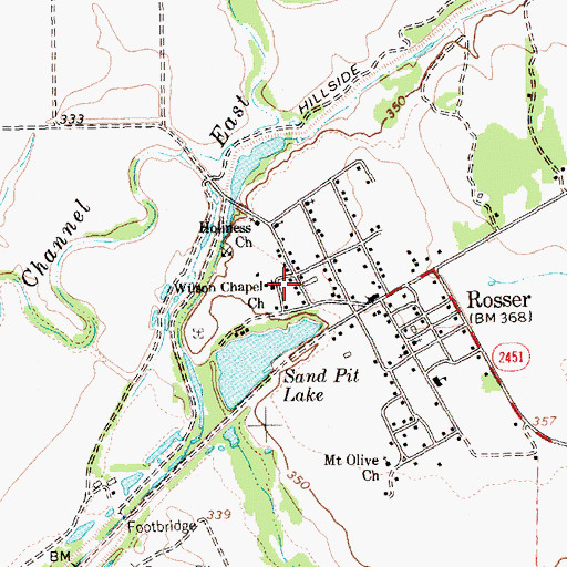 Topographic Map of Wilson Chapel Church, TX