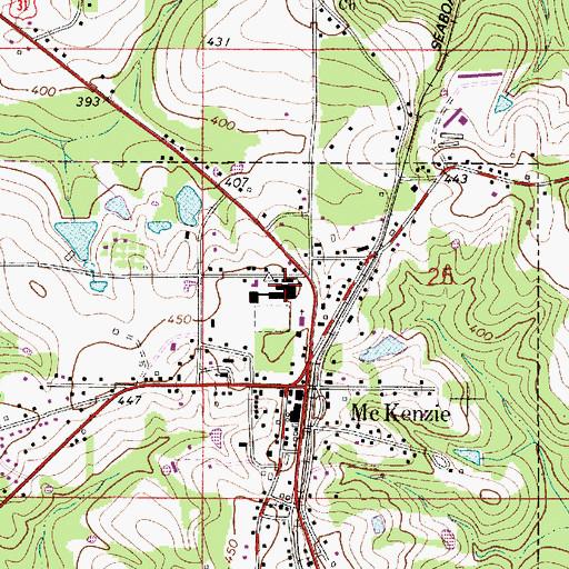 Topographic Map of McKenzie High School, AL