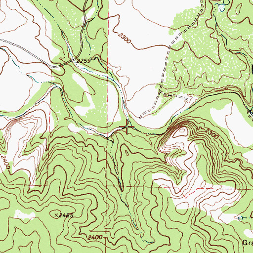 Topographic Map of Wilson Creek, TX