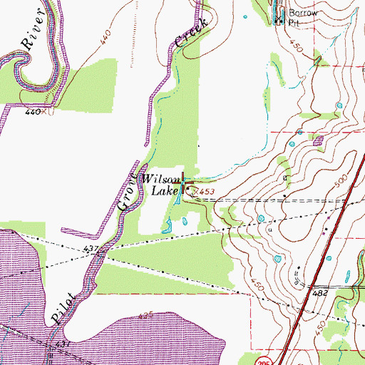 Topographic Map of Wilson Lake, TX