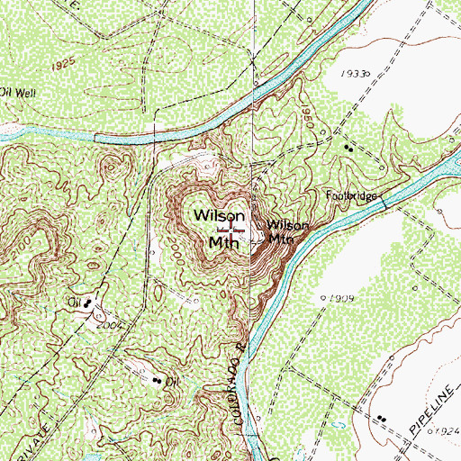 Topographic Map of Wilson Mountain, TX