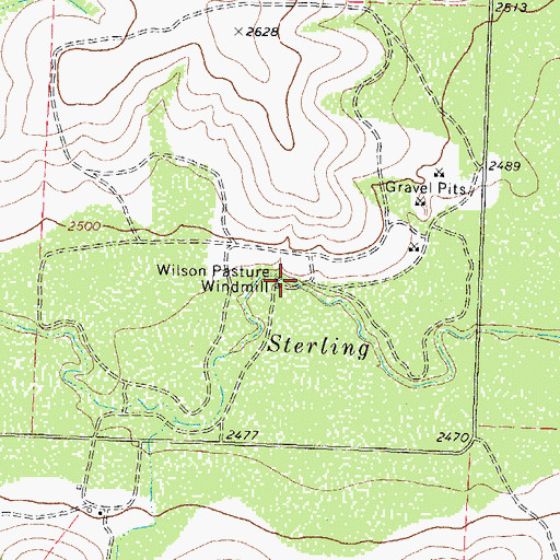 Topographic Map of Wilson Pasture Windmill, TX
