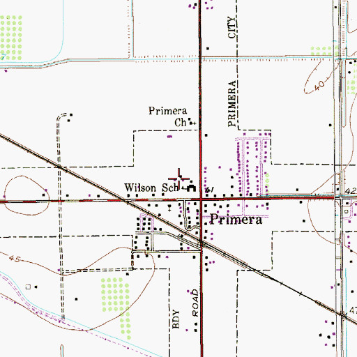 Topographic Map of Wilson Elementary School, TX