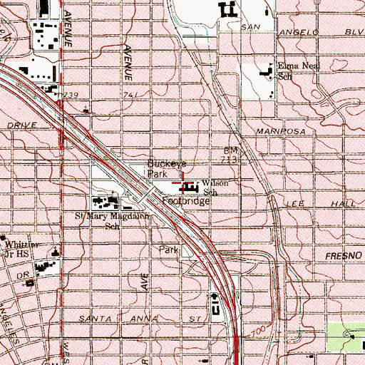 Topographic Map of Wilson School, TX