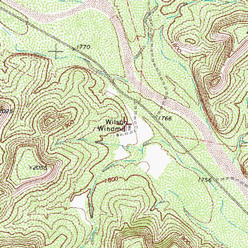 Topographic Map of Wilson Windmill, TX