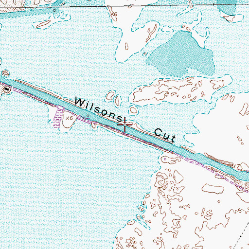 Topographic Map of Wilsons Cut, TX