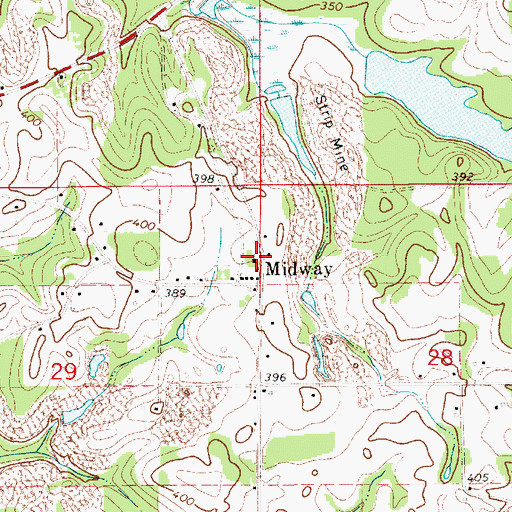 Topographic Map of Midway Church, AL