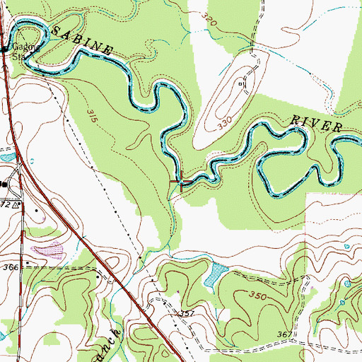 Topographic Map of Winding Branch, TX