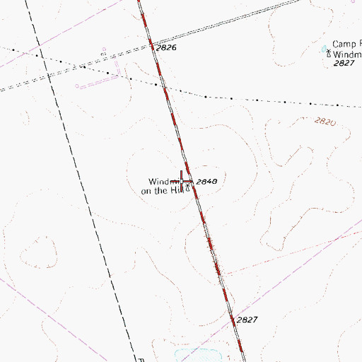 Topographic Map of Windmill on the Hill, TX