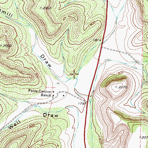 Topographic Map of Windmill Draw, TX