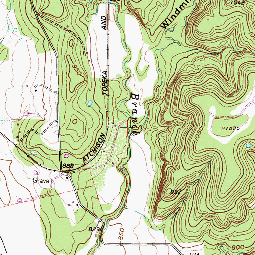 Topographic Map of Windmill Hollow, TX