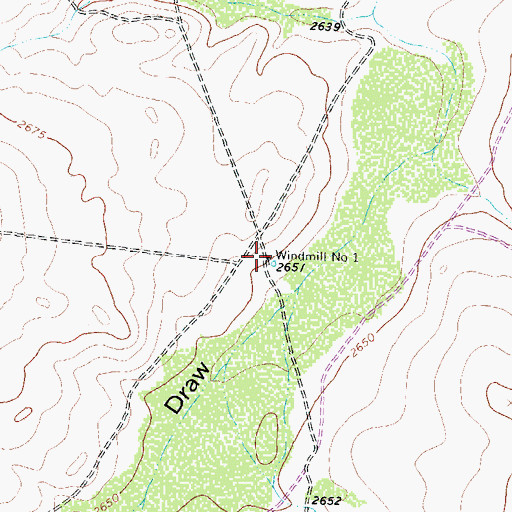 Topographic Map of Windmill Number One, TX